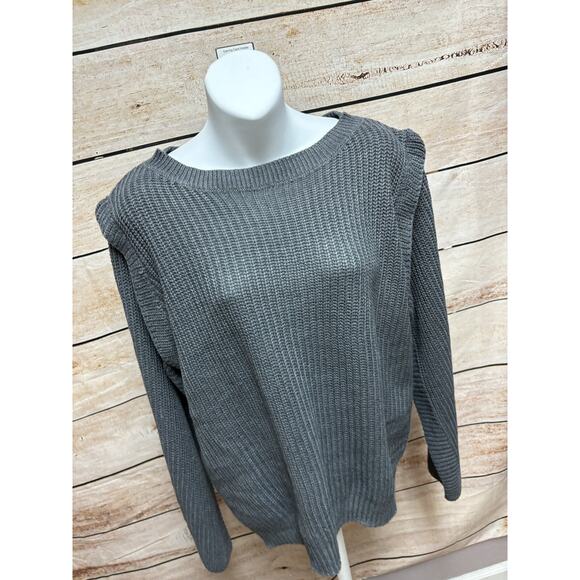 C+D+M Womens Sweater Size Medium Long Sleeve Pullover Gray New Casual Knit - Picture 7 of 15